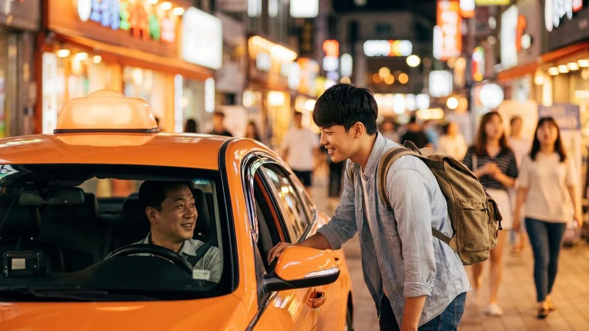 Korea Taxi Fares, Late-Night Surcharge & Tipping: A Complete Guide (for Foreigners) — an in-context image showing a real-life use case