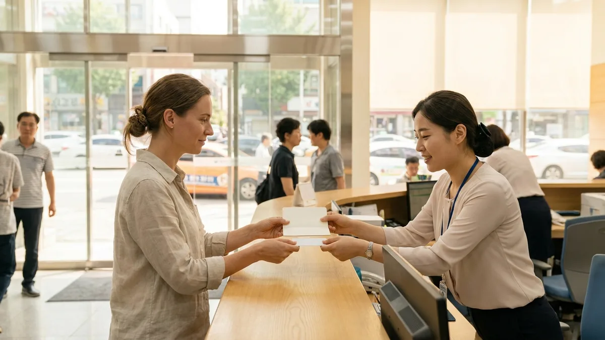 Cara Membuka Rekening Bank di Korea untuk WNA — Panduan Lengkap KTP Asing (ARC), Dokumen & Rekening Berbatas — gambar isi yang menggambarkan situasi penggunaan nyata