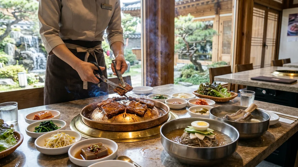 삼원가든 본점 — 놋쇠 불판 위 한우 양념갈비 이미지